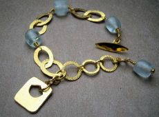 mbB44CGPAqua (Gold-Plated Bracelet with Aqua)