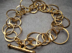 Fair-trade 22ct gold-plated and brass bracelets
