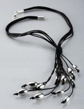bg5N27 (Sterling Silver Black Leather Necklace)