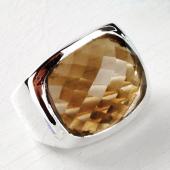 br8SR112B (Sterling Silver & Smoky Quartz Ring)