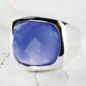 br8SR112 (Sterling Silver & Blue Chalcedony Ring)