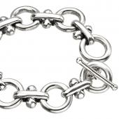 seB473 (Chunky Sterling Silver Circle Designer Bracelet)