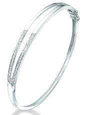 geGB093 (White Gold & Diamond Bangle)