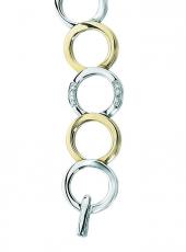 geGB327 (White & Yellow Gold + Diamond Circles Bracelet)