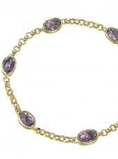 geGB362M (Gold and Amethyst Chain Bracelet)