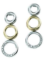 geGE545 (White and Yellow Gold Diamond Circle Earrings)