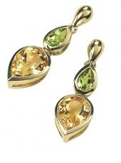 geGE581 (Gold, Citrine and Peridot Earrings)
