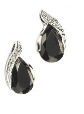geGE636B (Black Agate and Diamond Earrings)