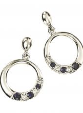 geGE650L (Diamond and Saphire White Gold Earrings)