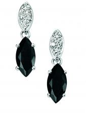 geGE700B (White Gold, Black Agate & Diamond Earrings)
