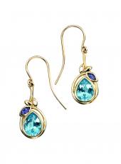 geGE723 (Blue Topaz & Iolite Gold Earrings)