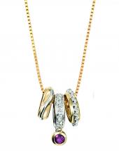 geGN164R (Rhodolite Garnet, Diamond and Gold Ring Necklace)