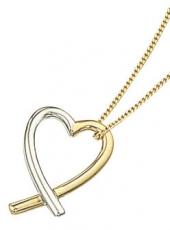geGP242 (Gold and White Gold Heart Pendant)