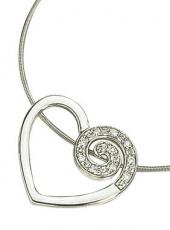 geGP359 (White Gold Heart Pendant with Diamonds)