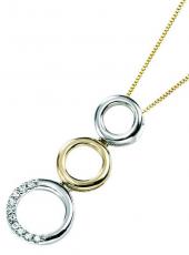 geGP519_GN049 (White and Yellow Gold Diamond Circles Pendant)