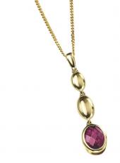 geGP556R_GN029 (Garnet and Gold Pendant Necklace)