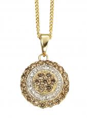 Gold, Diamond and Brown Diamond Pendant Necklace