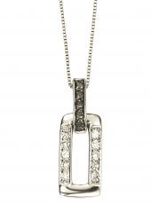 geGP628 (White Gold & Diamond Oblong Pendant)