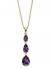 geGP631R (Gold, Diamond and Rhodolite Garnet Pendant)