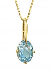 geGP641T (Gold & Blue Topaz Pendant Necklace)
