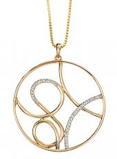 geGP717 (Gold & Diamond Round Swirls Pendant)