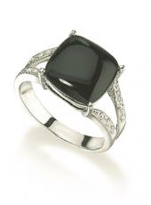 geGR211B (Black Agate and Diamond Ring )