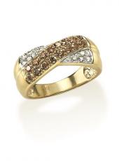 geGR253 (Diamond and Brown Diamond Gold Ring)