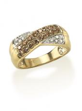 Gold, Diamond and Brown Diamond Ring