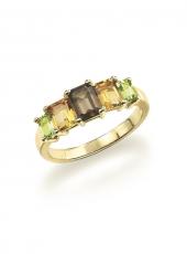 geGR254 (Gold, Citrine, Peridot and Smoky Quartz Ring)