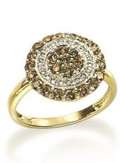 Gold, Diamond and Brown Diamond Ring