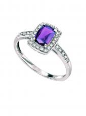 geGR281R (White Gold, Rhodolite Garnet and Diamond Ring)