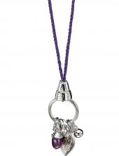 seN3053M (Lilac Freshwater Pearl & Sterling Silver Charm Necklace)