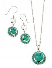 seP2999T_E3547T (Sterling Silver and Turquoise Necklace and Earring Set)