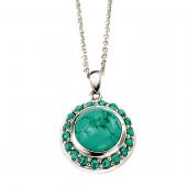 seP2999T (Sterling Silver and Turquoise Round Pendant)
