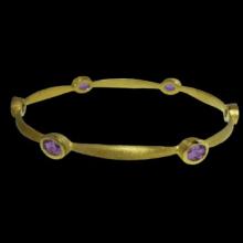 vzA308B (18K Gold Vermeil Bangle with Semi Precious Stones)