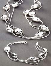 sterling silver bauble necklace and bracelet