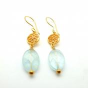 mbWallflowerAquaEar (Wallflower Aquamarine Semi Precious Stone Earrings)