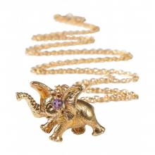 mbDumboNeck (Dumbo Elephant Pendant with Amethyst Necklace)