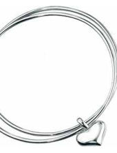 seB2213 (Sterling Silver Heart Double Bangle )