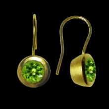 vzA161ED (Gold Round earrings with Semi Precious Stones)