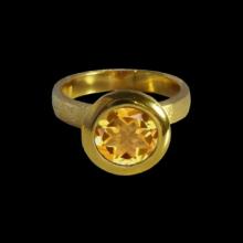 vzA183r (Gold ring with Semi Precious Citrine Stone)