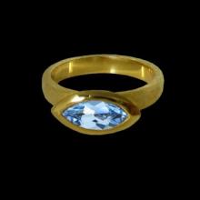 vzA283r (Gold Marquis Blue Topaz Ring)