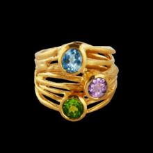 vzA351r (Gold Semi Precious Stone Ring.)