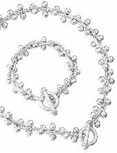 seN377_B594 (Chunky Sterling Silver Spheres Necklace and Bracelet Set)